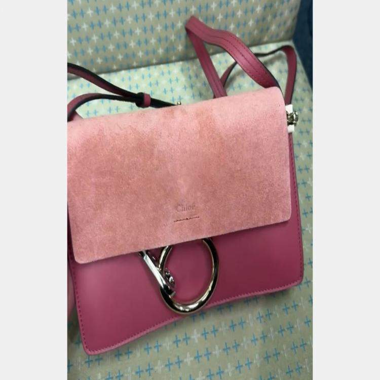 Pre Owned Chloe Light Pink Leather Suede Faye Shoulder Bag
