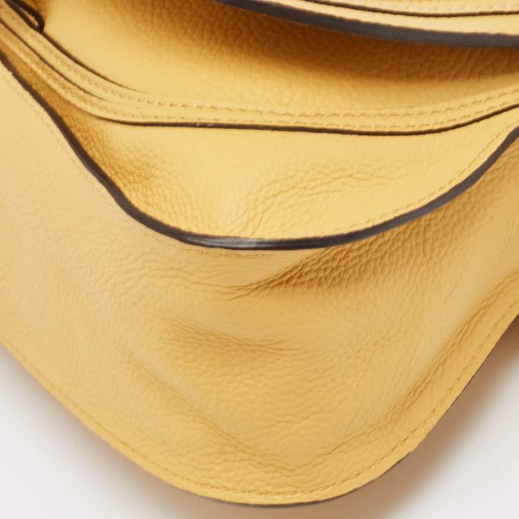 Pre Owned Chloé Yellow Leather Small Marcie Shoulder Bag