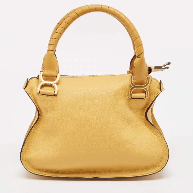 Pre Owned Chloé Yellow Leather Small Marcie Shoulder Bag