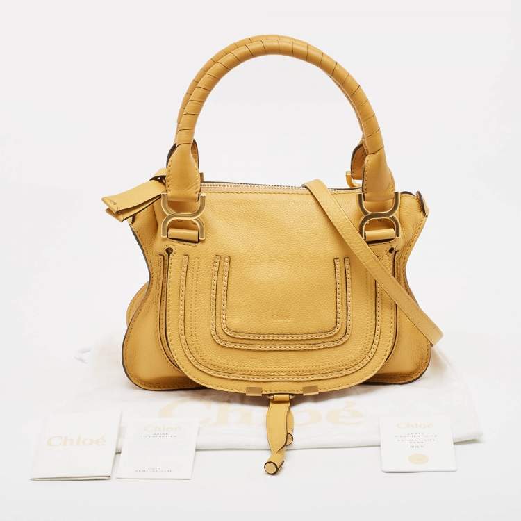 Pre Owned Chloé Yellow Leather Small Marcie Shoulder Bag