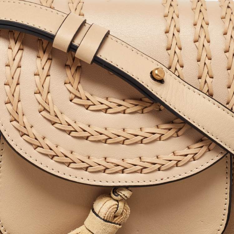 Pre Owned Chloe Pearl Beige Leather Mini Hudson Shoulder Bag