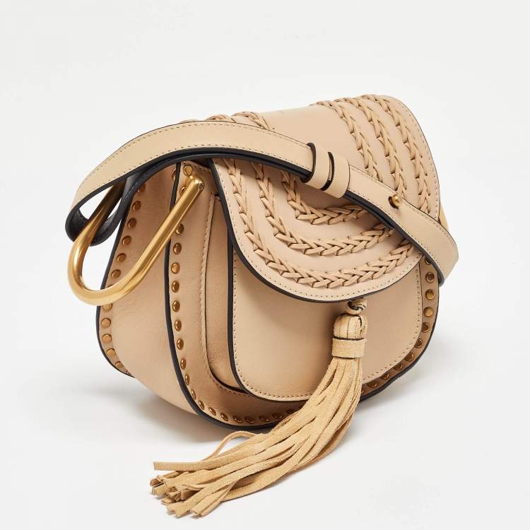 Pre Owned Chloe Pearl Beige Leather Mini Hudson Shoulder Bag