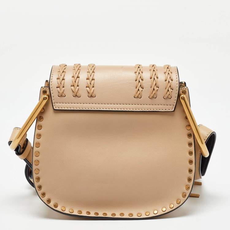 Pre Owned Chloe Pearl Beige Leather Mini Hudson Shoulder Bag