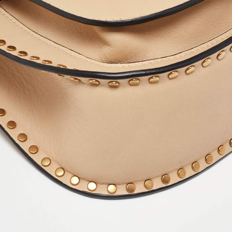 Pre Owned Chloe Pearl Beige Leather Mini Hudson Shoulder Bag