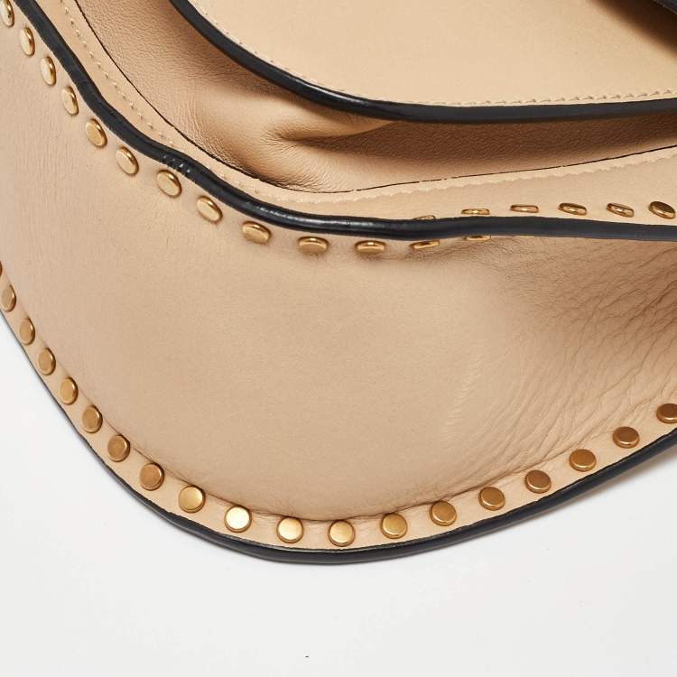 Pre Owned Chloe Pearl Beige Leather Mini Hudson Shoulder Bag