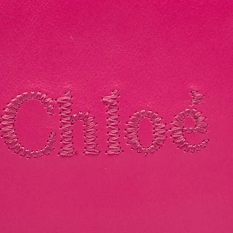 Pre Owned Chloé Fuchsia Leather Sense Compact Wallet