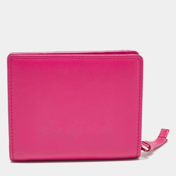 Pre Owned Chloé Fuchsia Leather Sense Compact Wallet