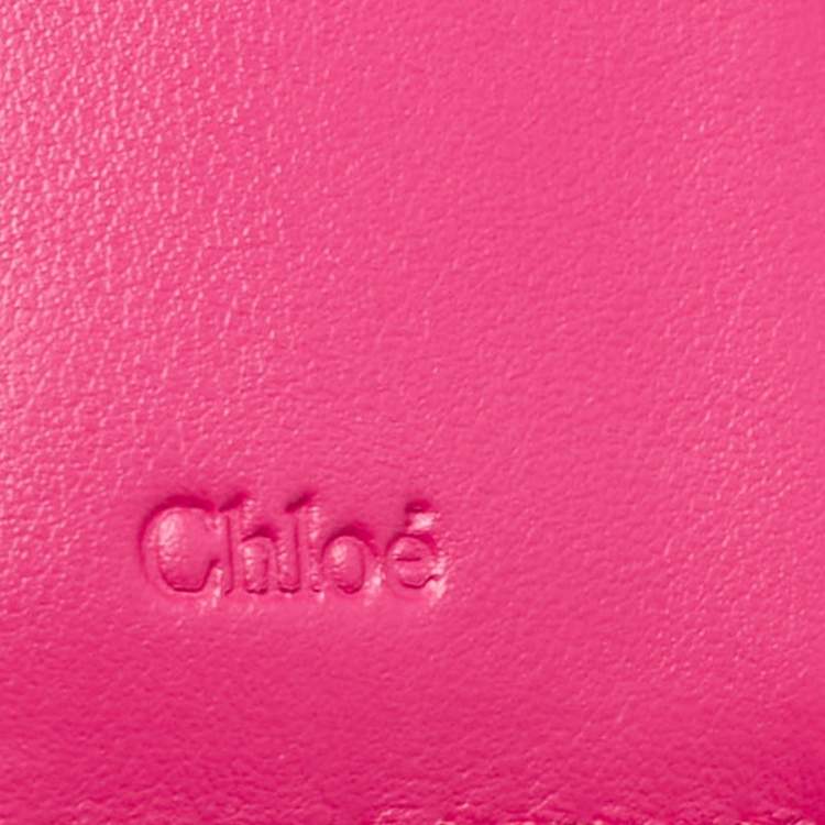 Pre Owned Chloé Fuchsia Leather Sense Compact Wallet