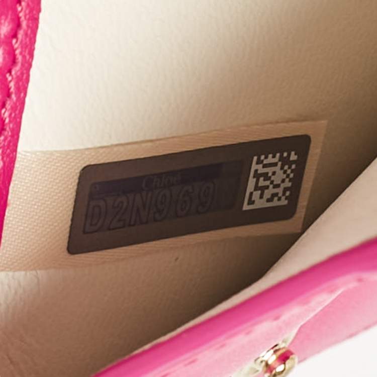 Pre Owned Chloé Fuchsia Leather Sense Compact Wallet