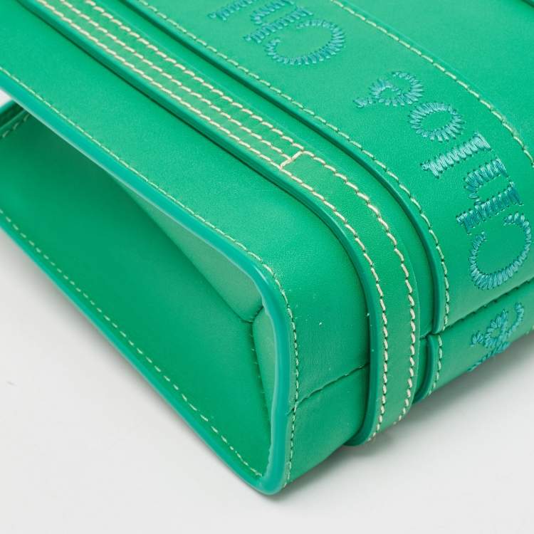 Pre Owned Chloe Green Leather Mini Woody Tote