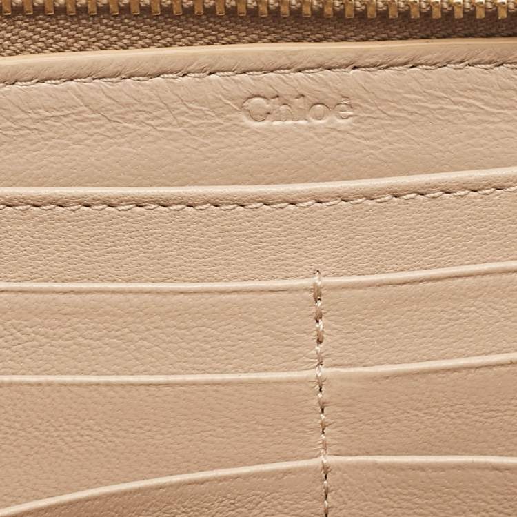 Pre Owned Chloe Beige Leather Drew Continental Wallet