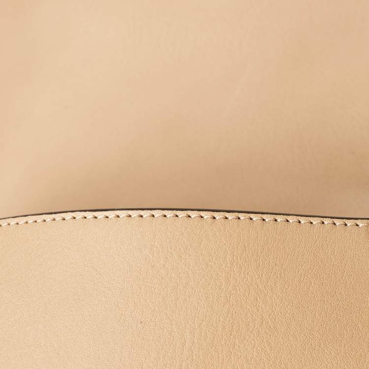 Pre Owned Chloe Beige Leather and Suede Small Nile Bracelet Shoulder Bag