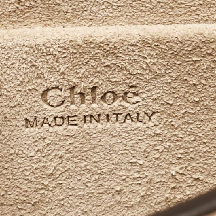 Pre Owned Chloe Beige Leather and Suede Small Nile Bracelet Shoulder Bag