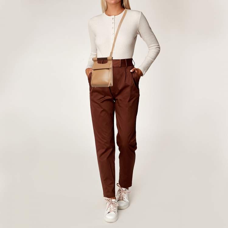 Pre Owned Chloe Tan Leather Magda Phone Pouch Crossbody Bag
