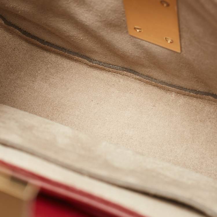 Pre Owned Chloé Red Matelassé Leather Mini Drew Chian Shoulder Bag
