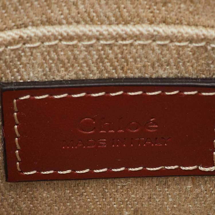 Pre Owned Chloe Beige/Brown Canvas and Leather Nano Woody Tote