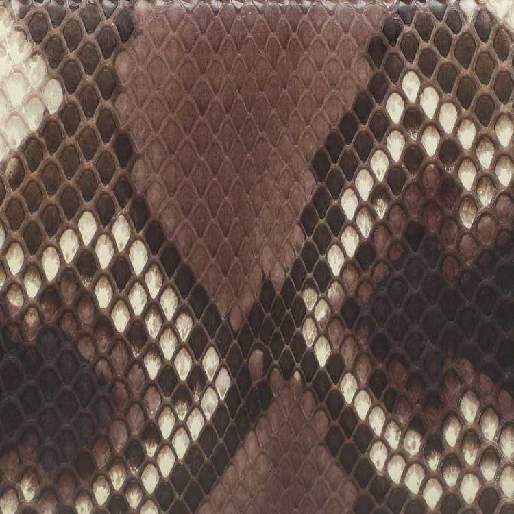 Pre Owned Chloe Wild Purple/Dark Burgundy Leather and Python Leather Zip Around