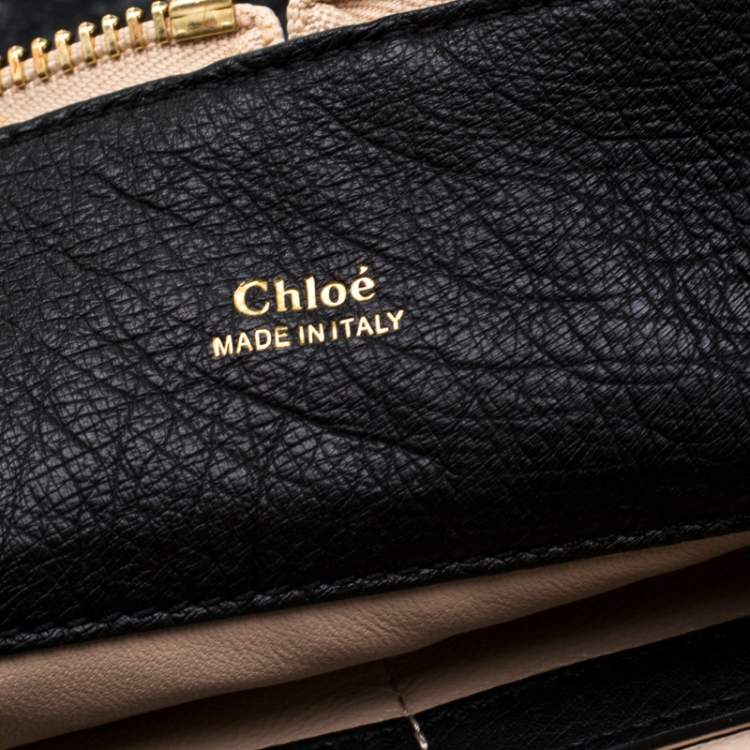 Pre Owned Chloe Black Ostrich Medium Baylee Tote 