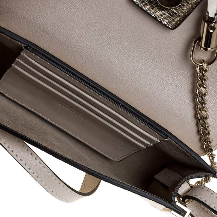 Pre Owned Chloe Metallic Gold Leather Mini Faye Crossbody Bag