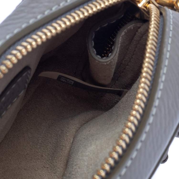 Pre Owned Chloe Grey Leather Mini Marcie Crossbody Bag