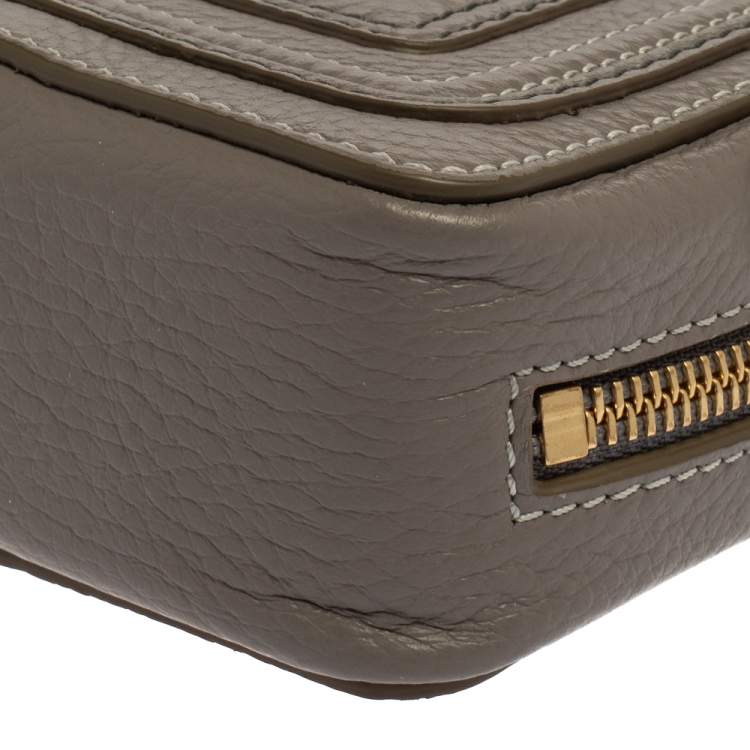 Pre Owned Chloe Grey Leather Mini Marcie Crossbody Bag