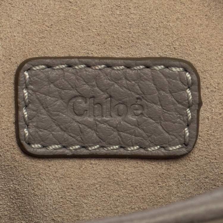 Pre Owned Chloe Grey Leather Mini Marcie Crossbody Bag