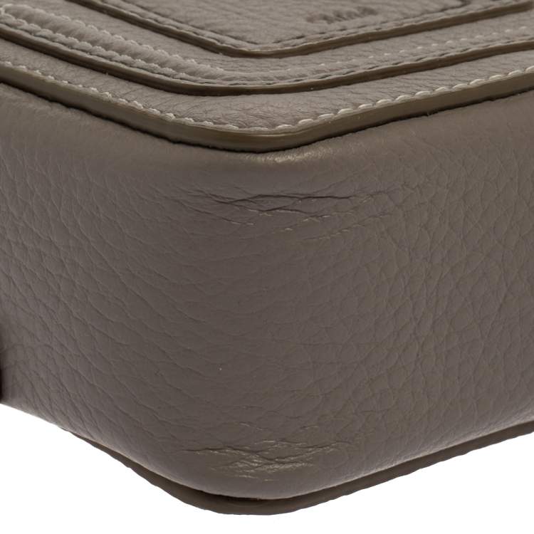 Pre Owned Chloe Grey Leather Mini Marcie Crossbody Bag