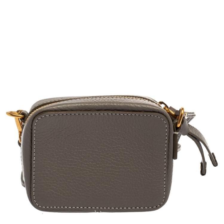 Pre Owned Chloe Grey Leather Mini Marcie Crossbody Bag