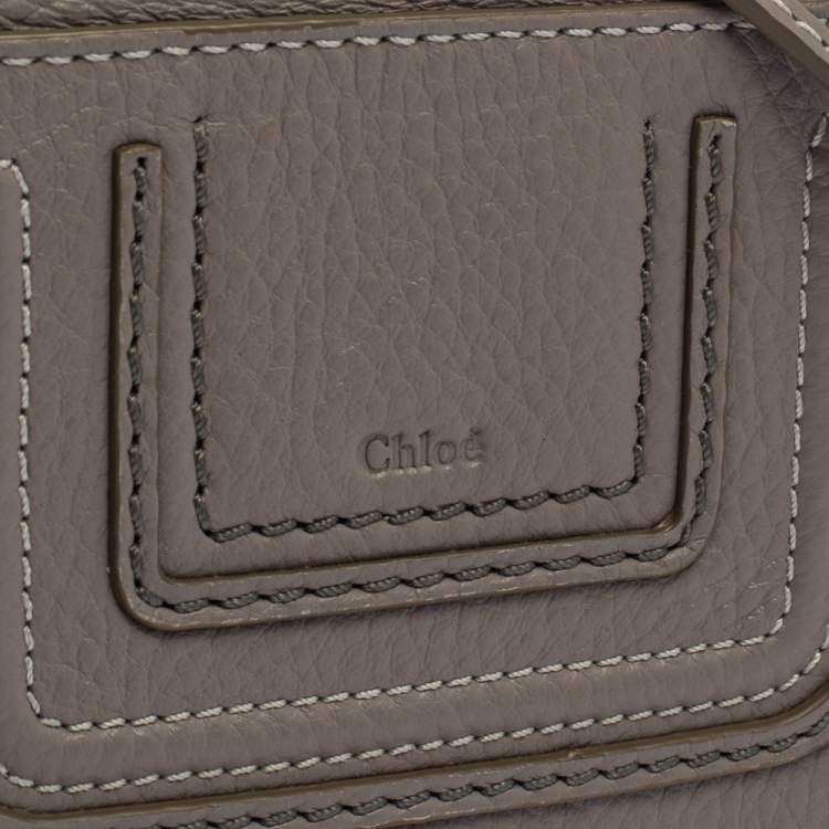 Pre Owned Chloe Grey Leather Mini Marcie Crossbody Bag