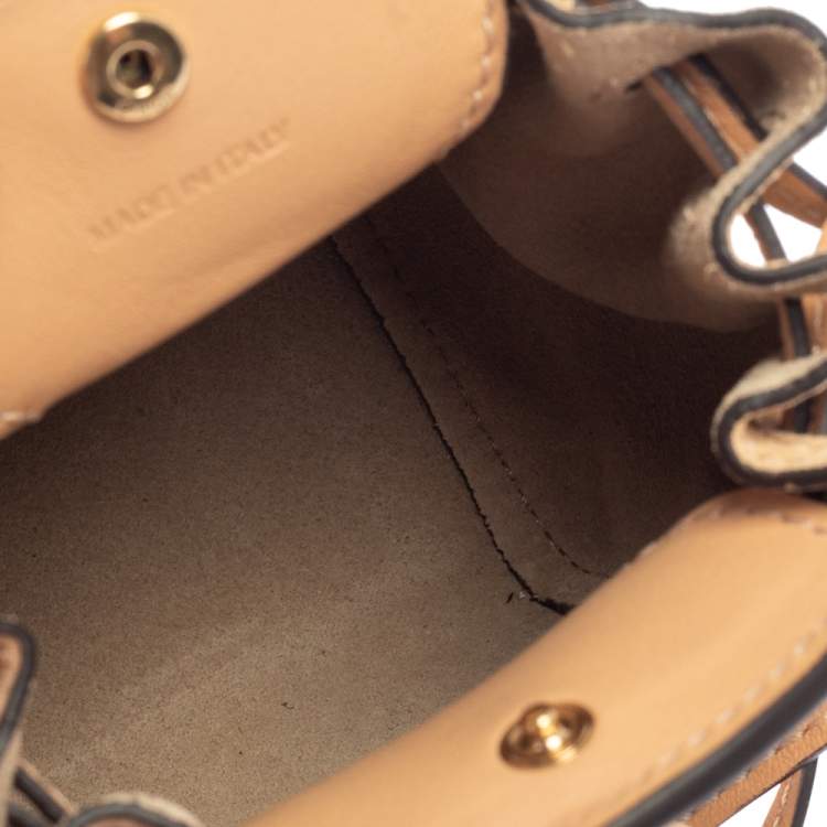 Pre Owned Chloe Beige Leather and Suede Mini Sac Fringe Shoulder Bag