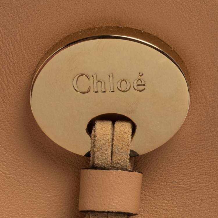 Pre Owned Chloe Beige Leather and Suede Mini Sac Fringe Shoulder Bag