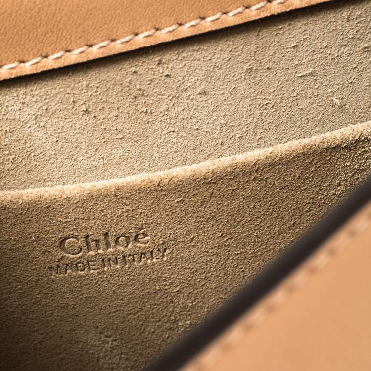 Pre Owned Chloe Beige Leather and Suede Small Nile Bracelet Shoulder Bag