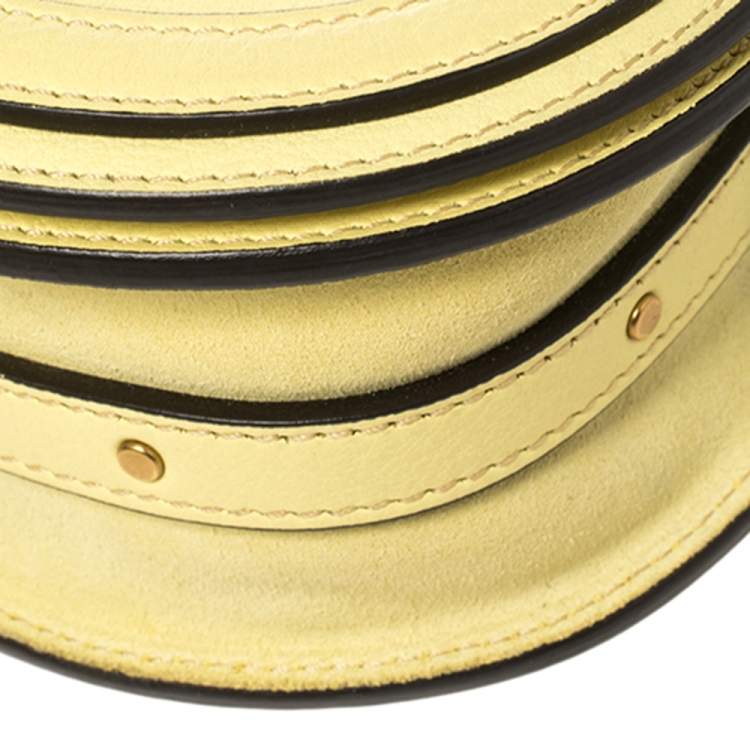 Pre Owned Chloé Yellow Leather and Suede Small Nile Bracelet Shoulder Bag