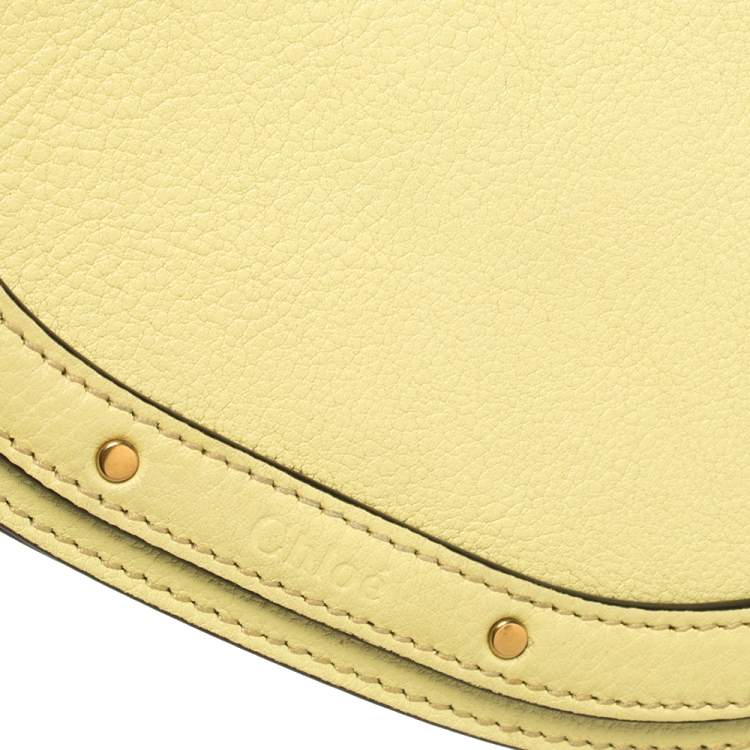 Pre Owned Chloé Yellow Leather and Suede Small Nile Bracelet Shoulder Bag