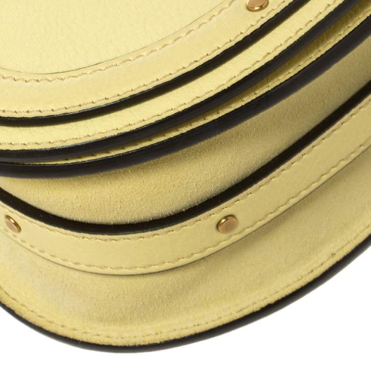 Pre Owned Chloé Yellow Leather and Suede Small Nile Bracelet Shoulder Bag