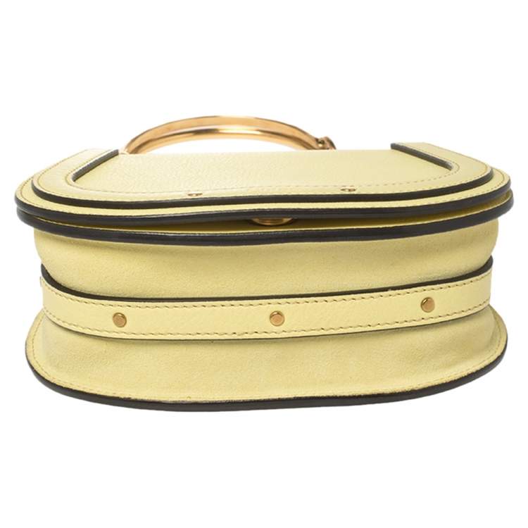 Pre Owned Chloé Yellow Leather and Suede Small Nile Bracelet Shoulder Bag