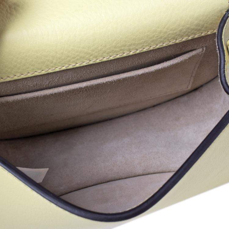 Pre Owned Chloé Yellow Leather and Suede Small Nile Bracelet Shoulder Bag