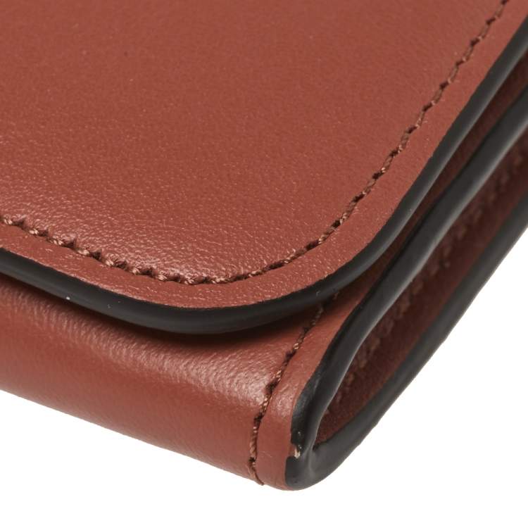 Pre Owned Chloe Tan Leather Alphabet Flap Continental Wallet