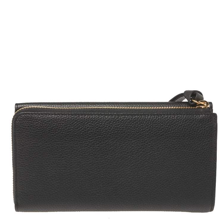 Pre Owned Chloe Black Leather Georgia Zipped Around Wallet