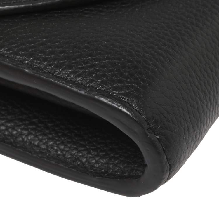 Pre Owned Chloe Black Leather Georgia Zipped Around Wallet