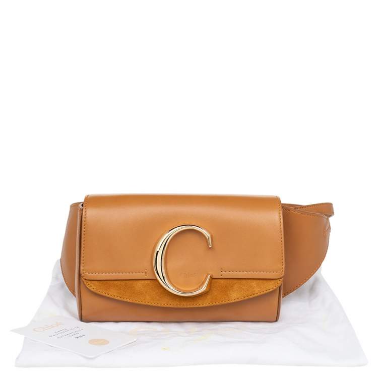Pre Owned Chloe Tan Leather and Suede C Belt Bag