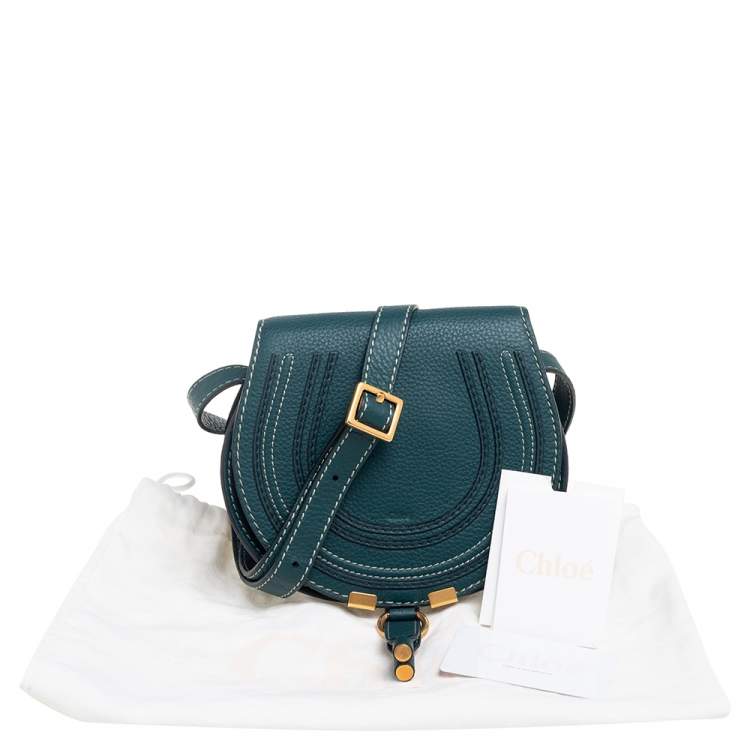 Pre Owned Chloe Green Leather Mini Marcie Crossbody Bag