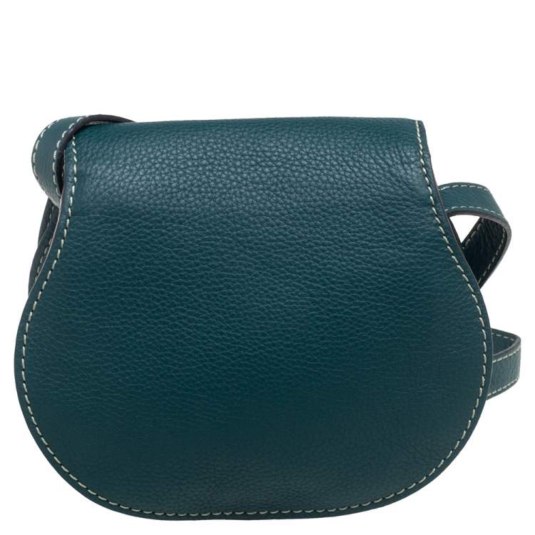Pre Owned Chloe Green Leather Mini Marcie Crossbody Bag