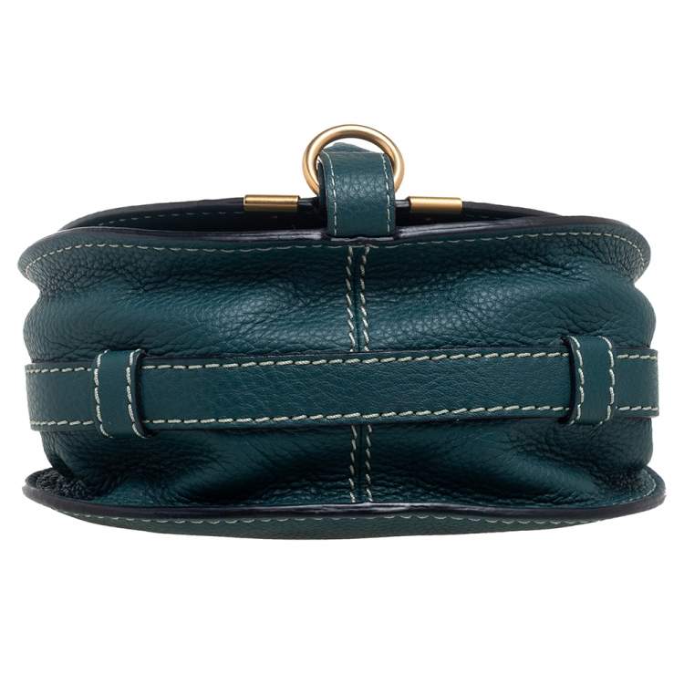 Pre Owned Chloe Green Leather Mini Marcie Crossbody Bag