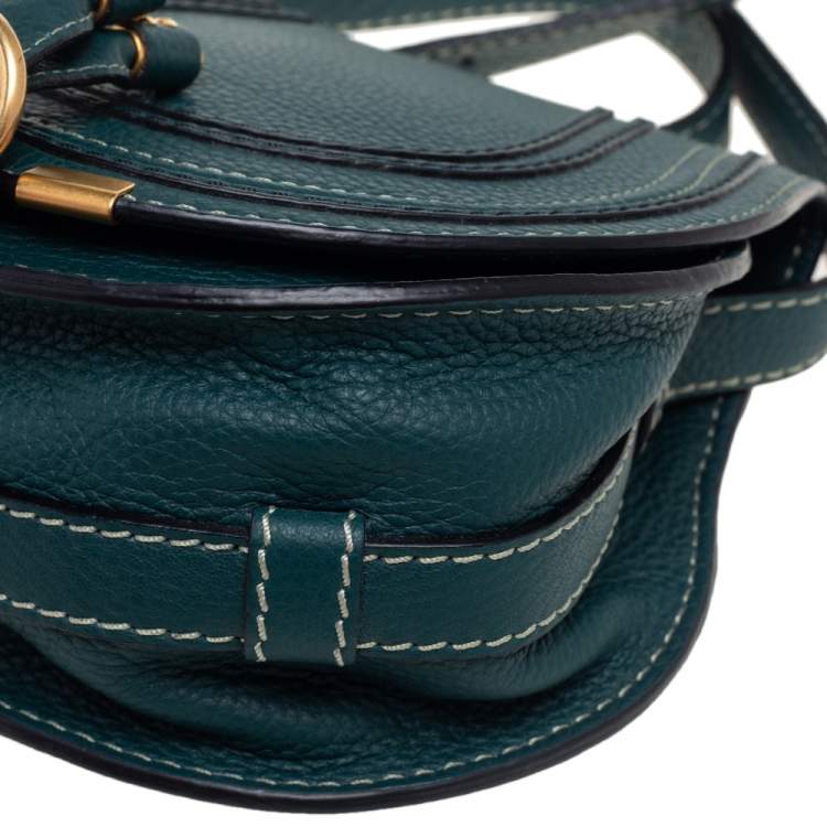 Pre Owned Chloe Green Leather Mini Marcie Crossbody Bag