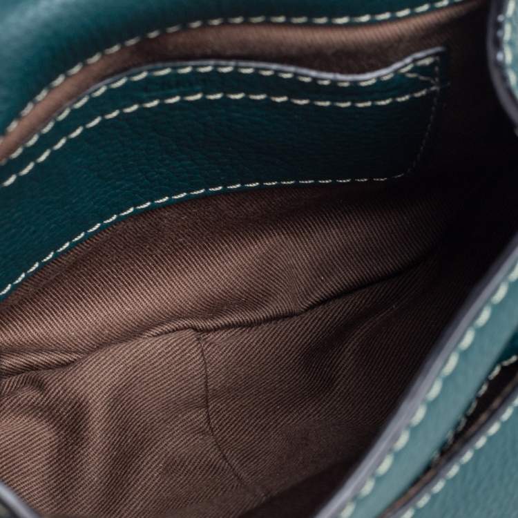 Pre Owned Chloe Green Leather Mini Marcie Crossbody Bag