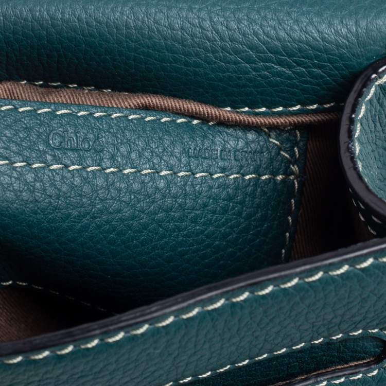 Pre Owned Chloe Green Leather Mini Marcie Crossbody Bag