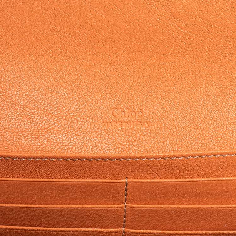 Pre Owned Chloé Multicolor Crinkled and Leather Envelope Flap Continental Wallet