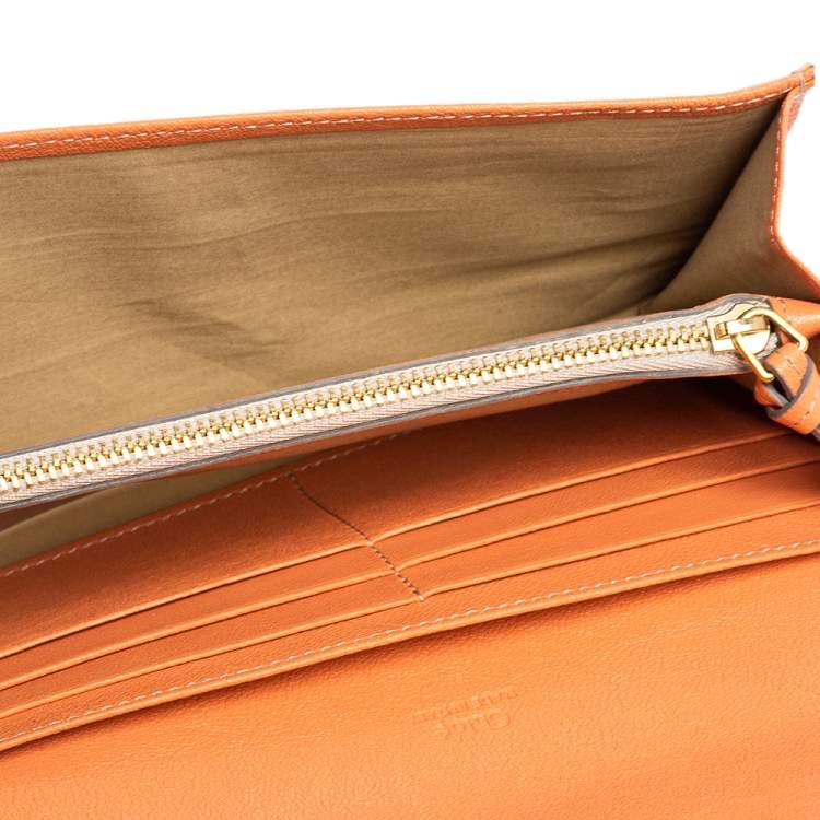 Pre Owned Chloé Multicolor Crinkled and Leather Envelope Flap Continental Wallet