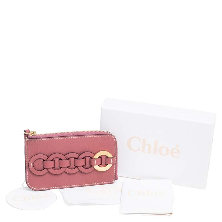 Pre Owned Chloe Pink Leather Darryl Coin Purse